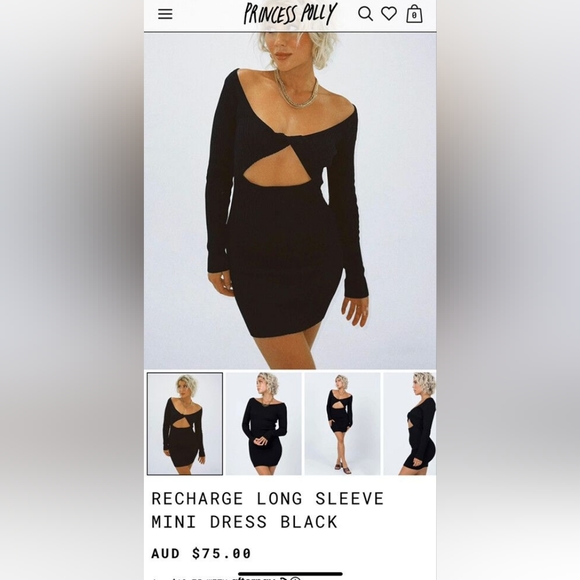 Princess Polly Reversible Knit Dress - size 2 - Picture 3 of 4